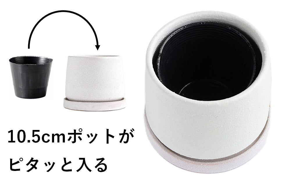 皿付鉢 フラン / ホワイト / Φ14×H11cm