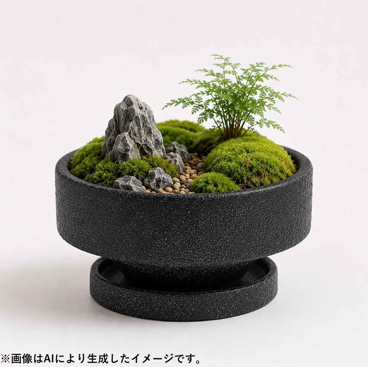 皿付鉢 シルム / ブラック / Φ13×H6cm