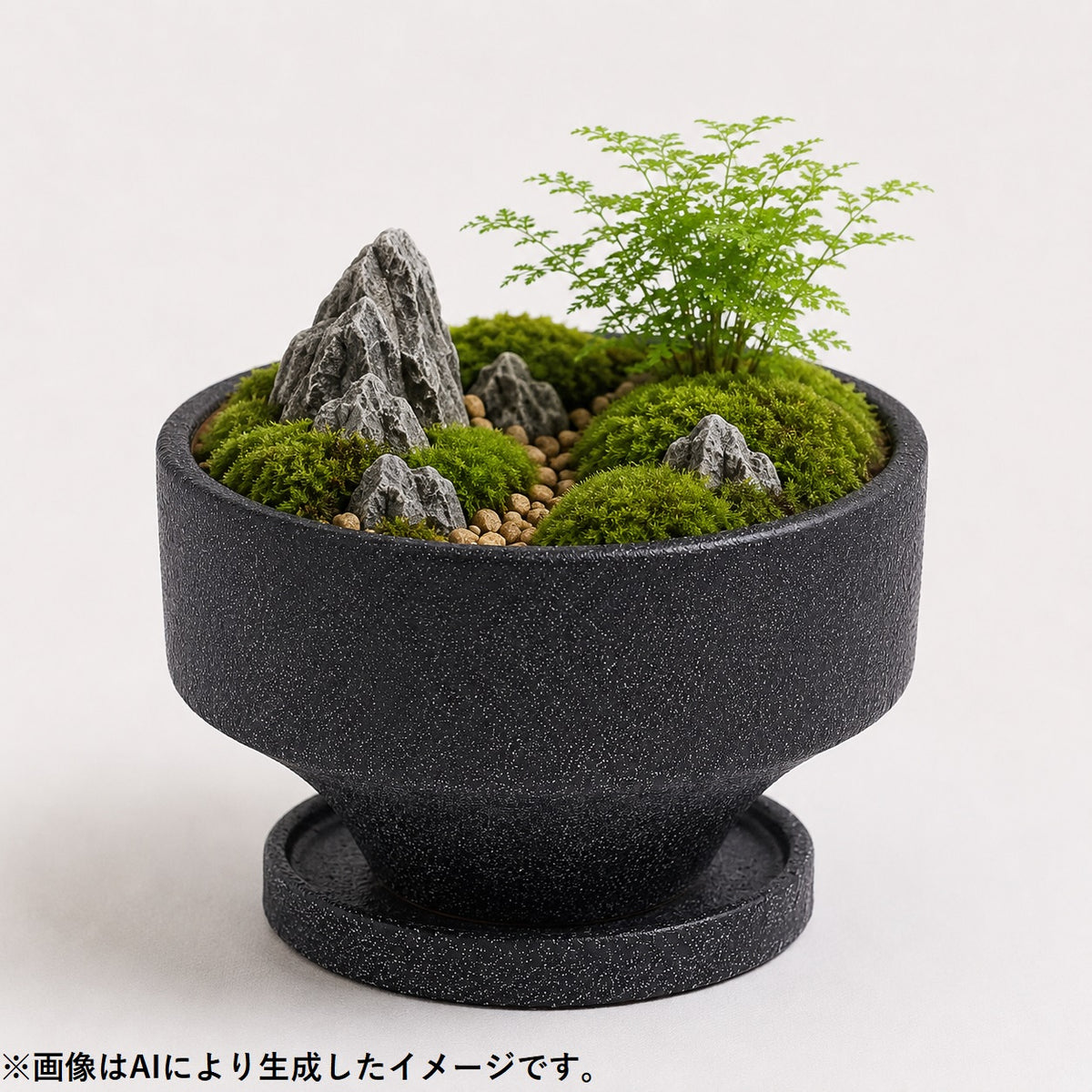 皿付鉢 シルム / ブラック / Φ15×H10cm