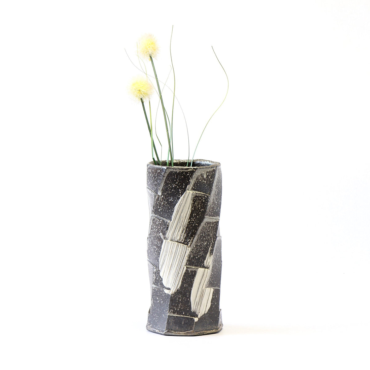 花入 白刷毛目 / Φ8×H18.5cm