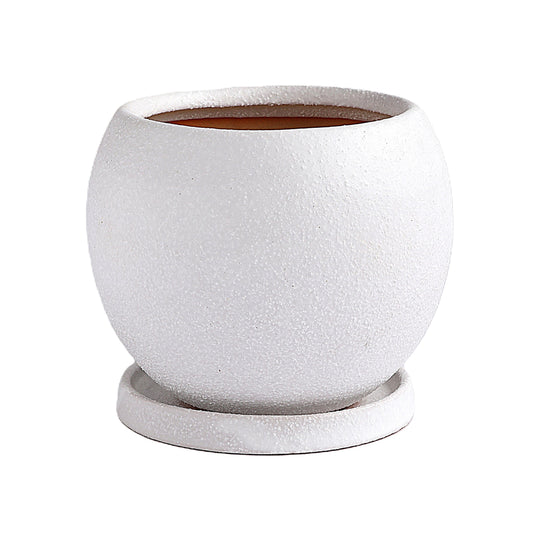 皿付鉢 ロトンド / ホワイト / Φ15×H12cm