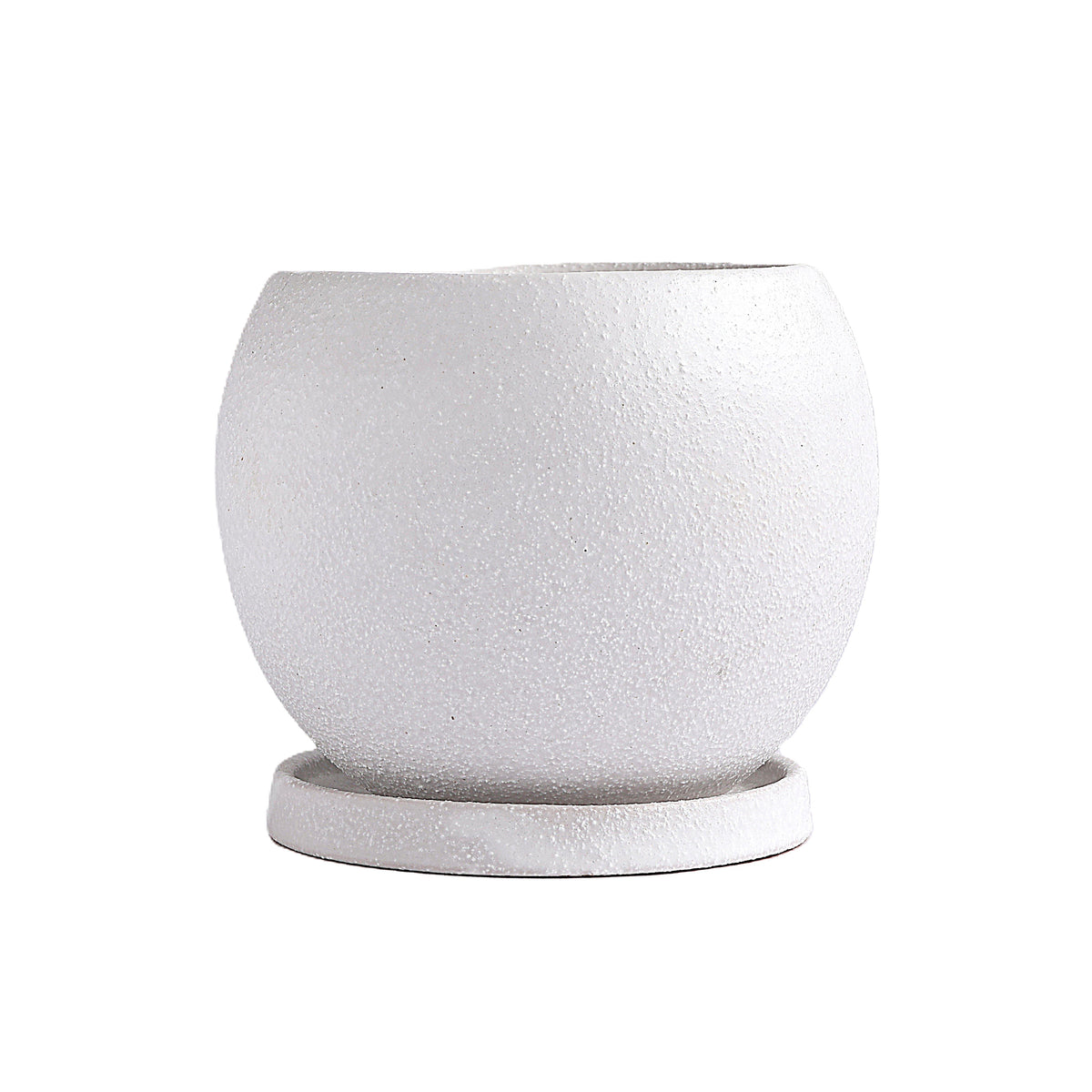 皿付鉢 ロトンド / ホワイト / Φ15×H12cm
