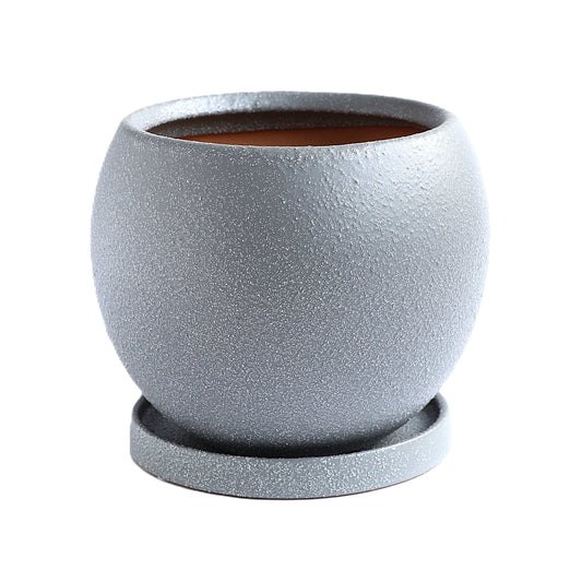 皿付鉢 ロトンド / グレー / Φ15×H12cm