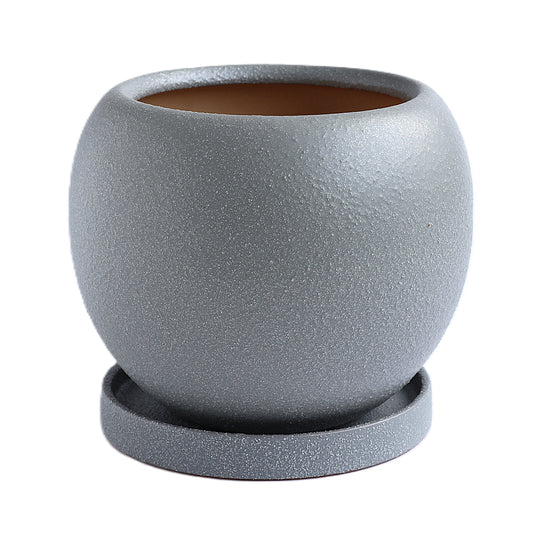 皿付鉢 ロトンド / グレー / Φ18×H14.5cm