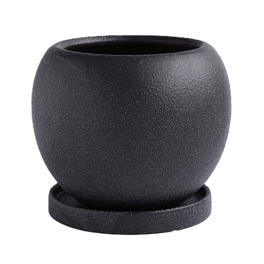 皿付鉢 ロトンド / ブラック / Φ18×H14.5cm