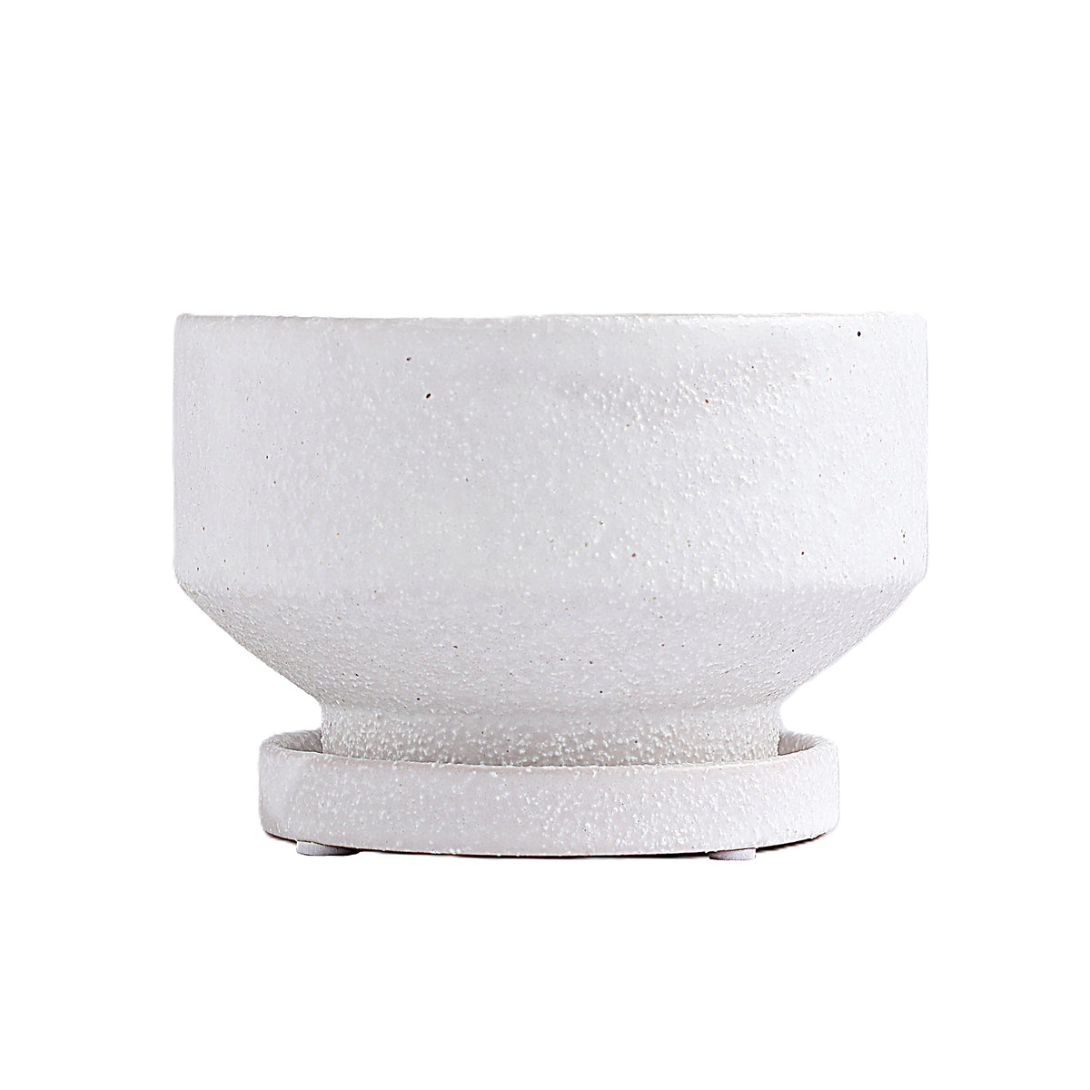 皿付鉢 プラサ / ホワイト / Φ12×H7.5cm