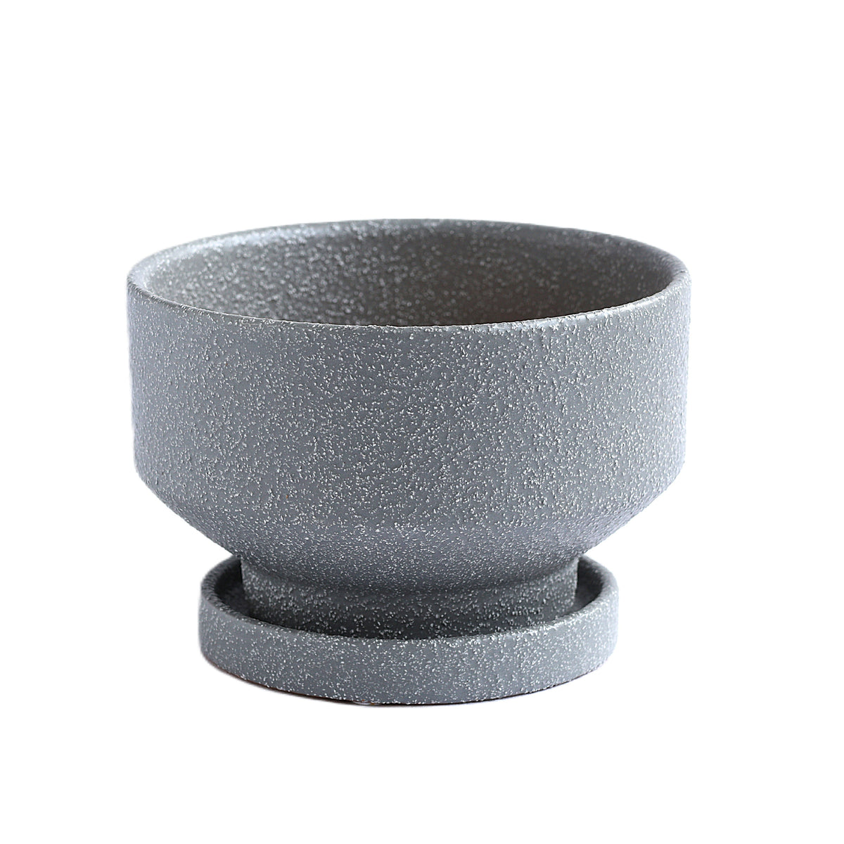 皿付鉢 プラサ / グレー / Φ12×H7.5cm