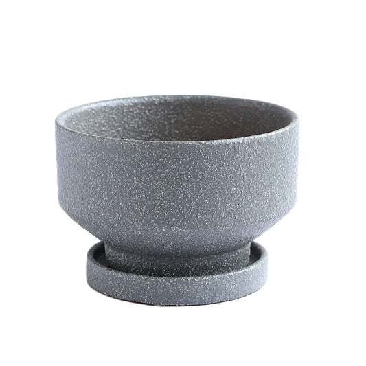 皿付鉢 プラサ / グレー / Φ12×H7.5cm