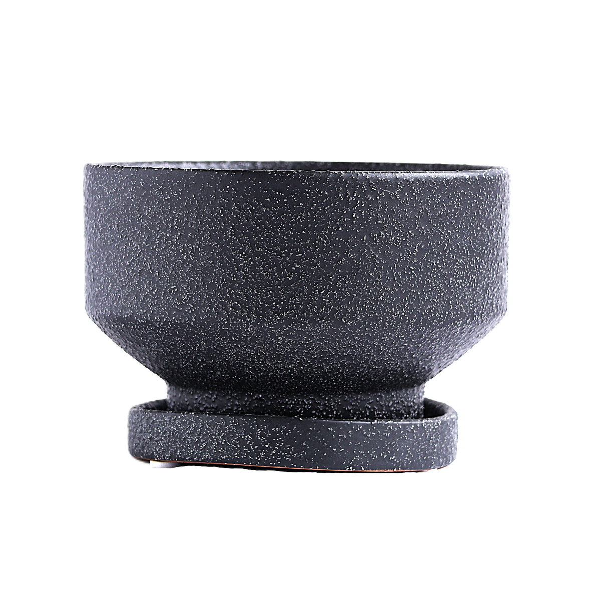 皿付鉢 プラサ / ブラック / Φ12×H7.5cm