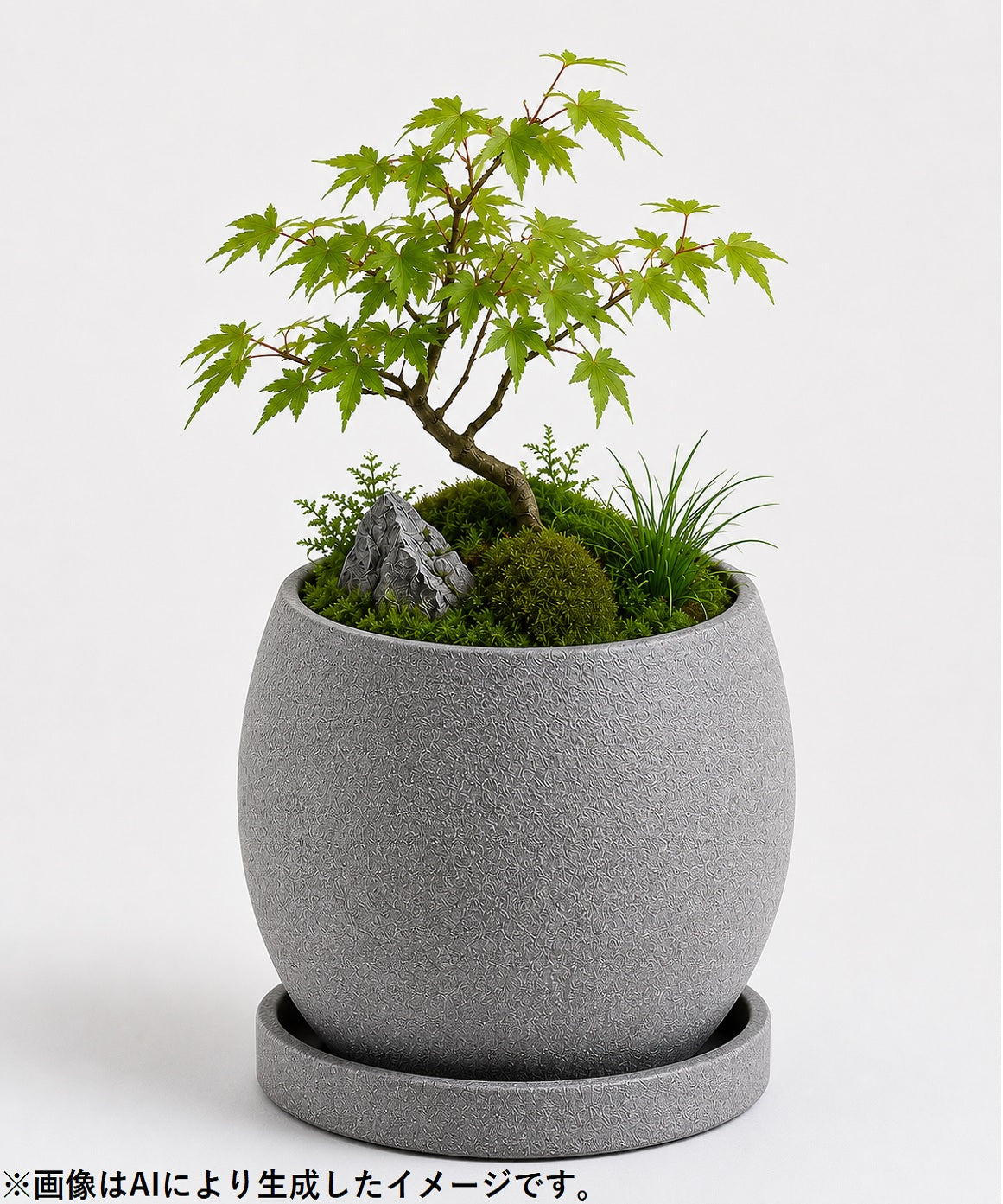 皿付鉢 ファス / グレー / Φ17×H15.5cm