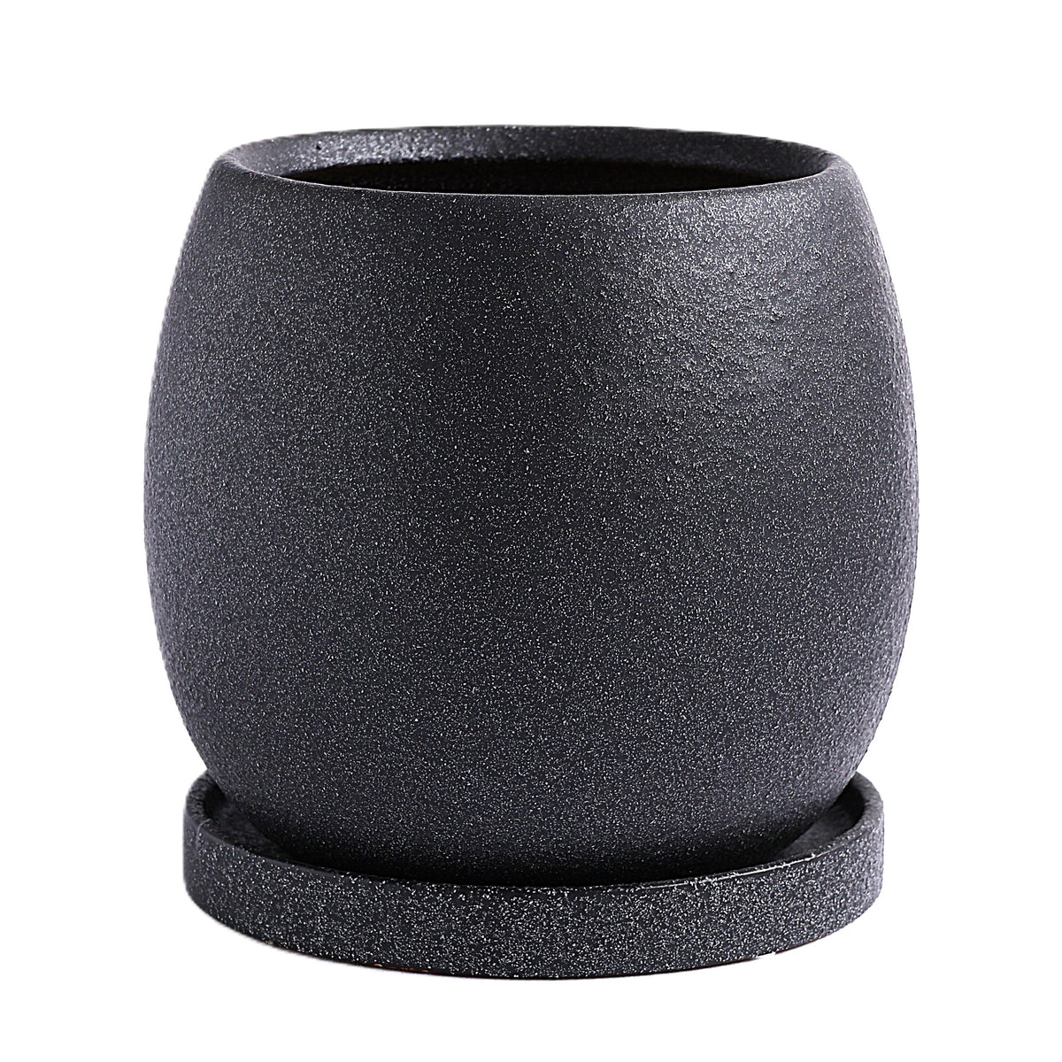皿付鉢 ファス / ブラック / Φ17×H15.5cm