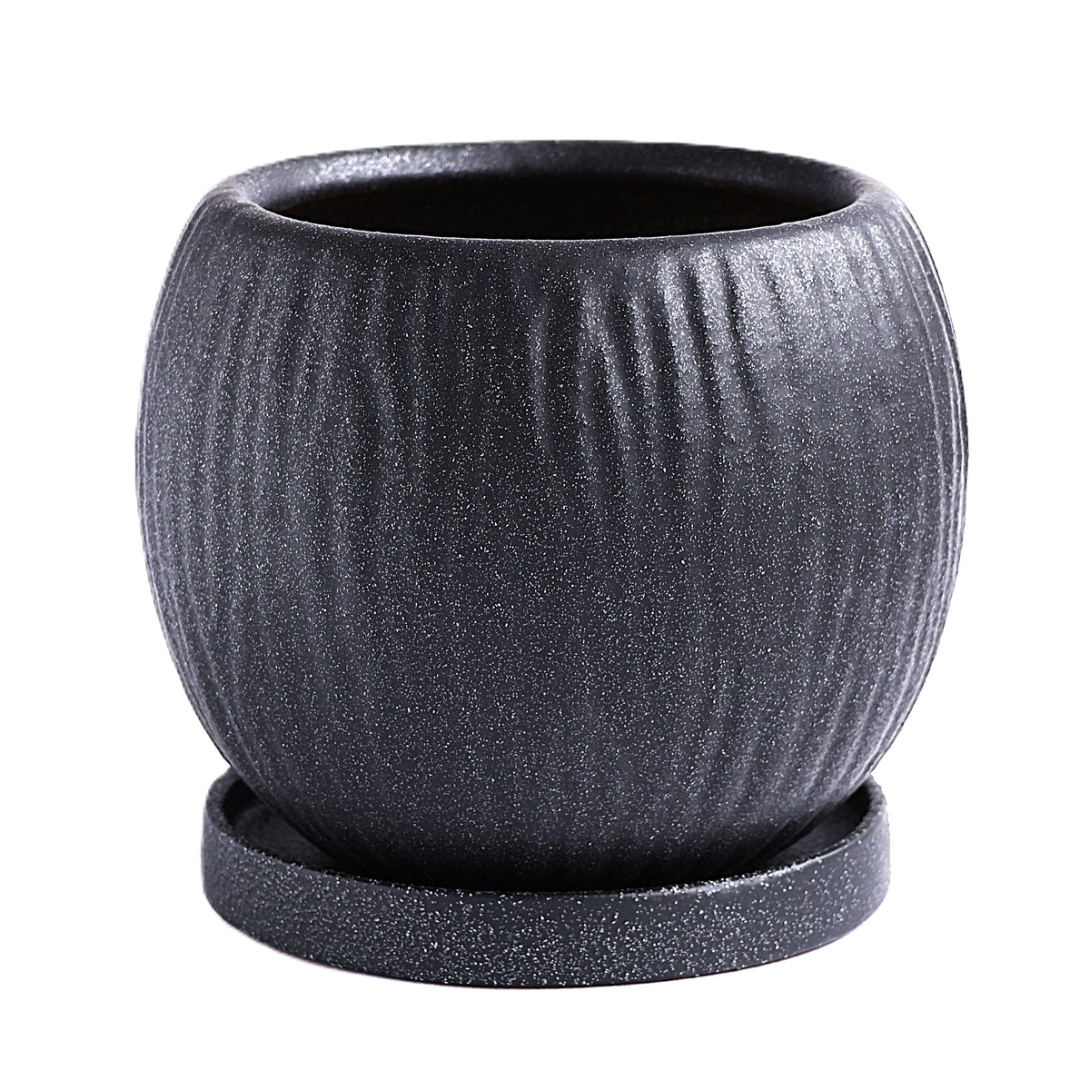 皿付鉢 ファルテ / ブラック / Φ17.5×H14cm