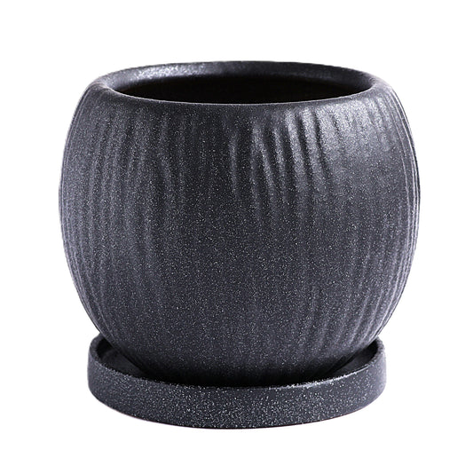 皿付鉢 ファルテ / ブラック / Φ17.5×H14cm