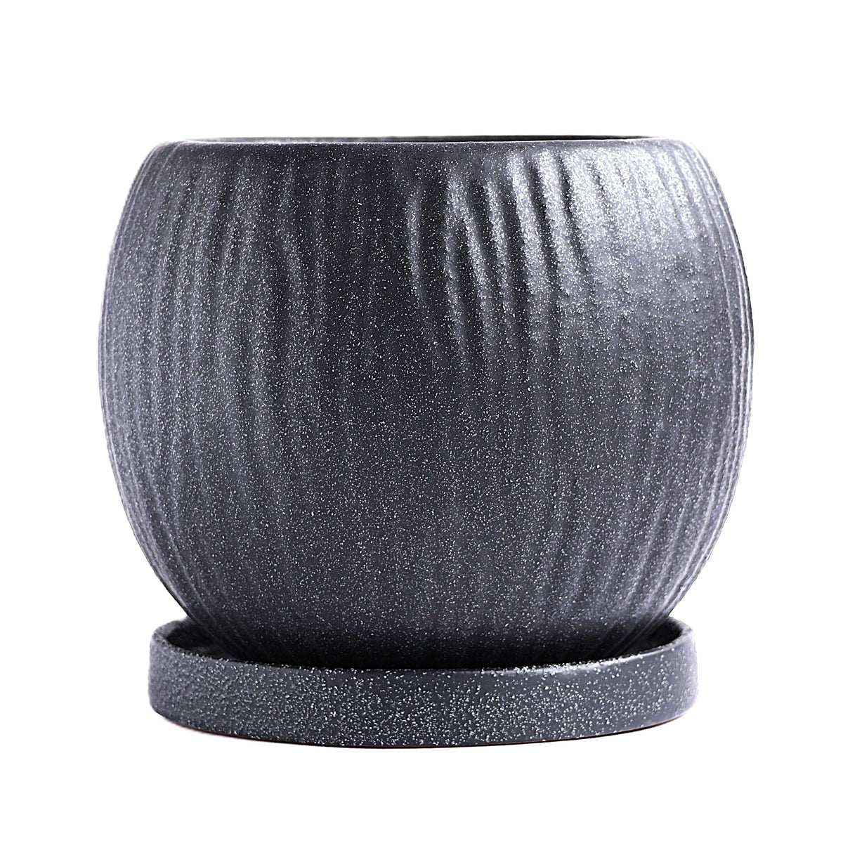 皿付鉢 ファルテ / ブラック / Φ17.5×H14cm