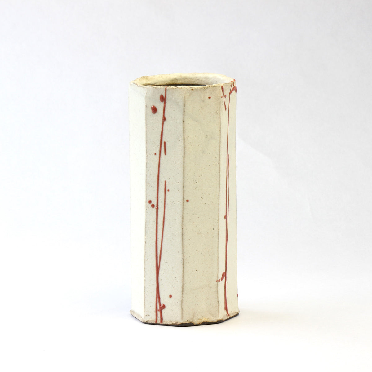 花入　赤流し / Φ8×H18.5cm
