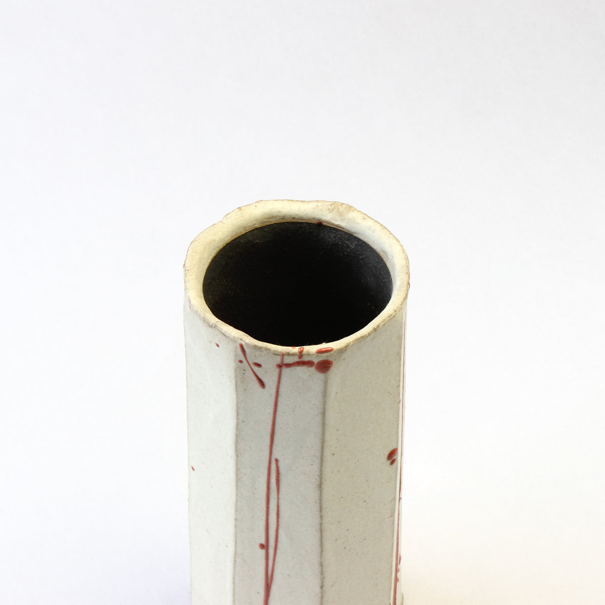 花入　赤流し / Φ8×H18.5cm