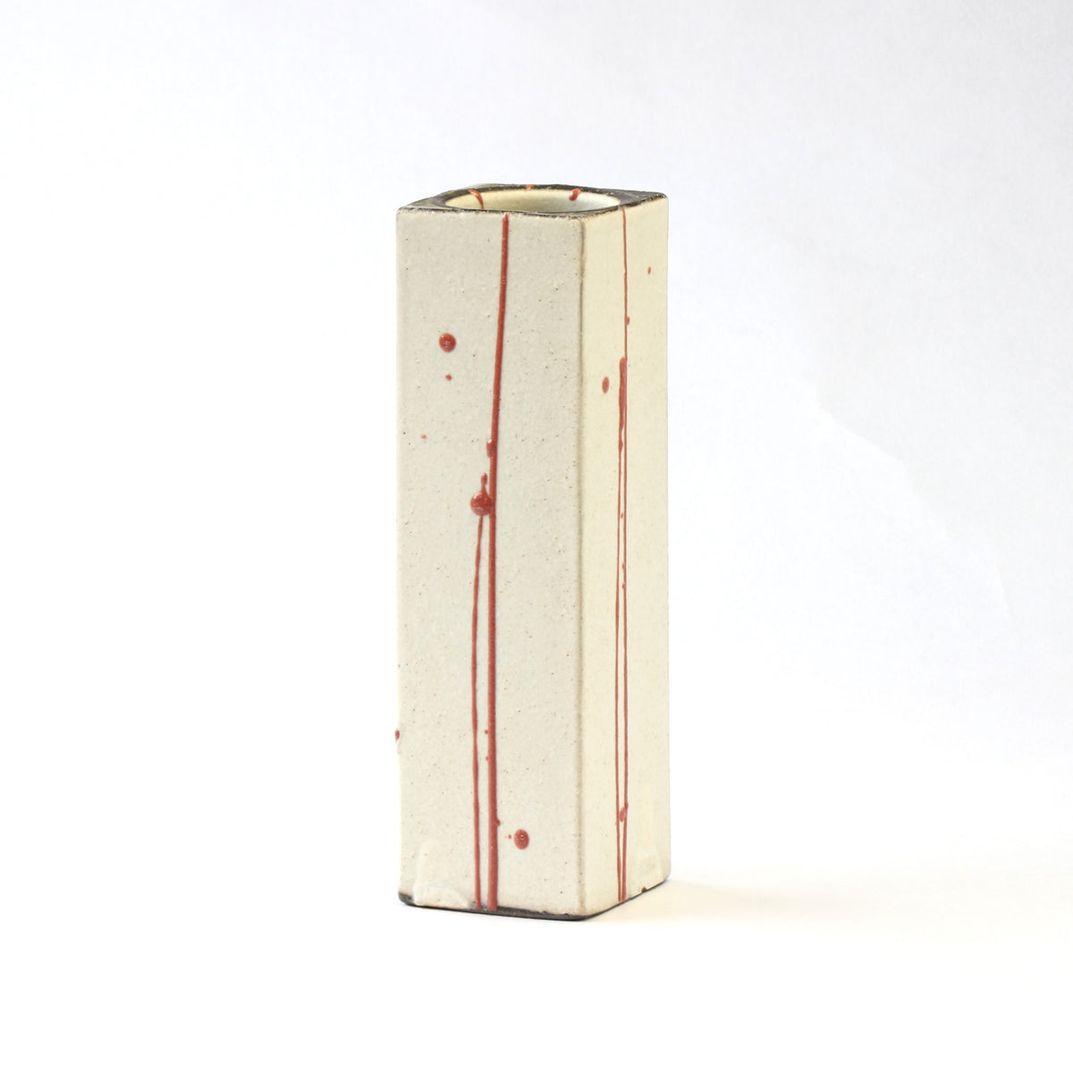花入　赤流し / W6×D6×H20cm