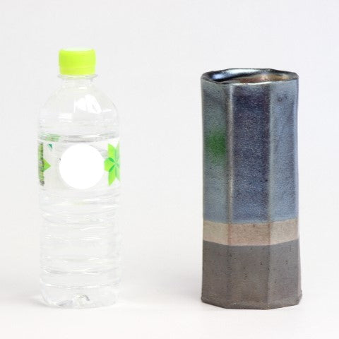 花入　いぶし光沢 / Φ8×H18.5cm