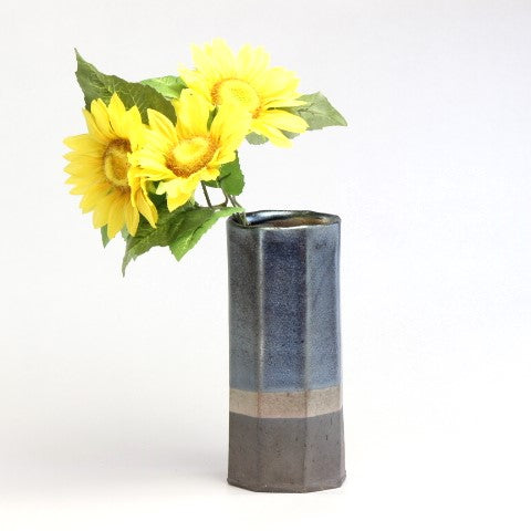 花入　いぶし光沢 / Φ8×H18.5cm