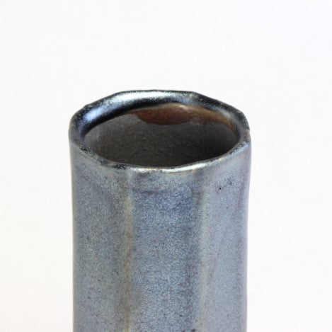 花入　いぶし光沢 / Φ8×H18.5cm