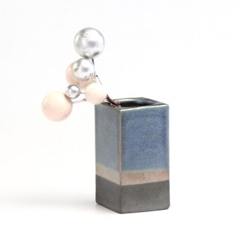 花入　いぶし光沢 / W6×D6×H11.5cm