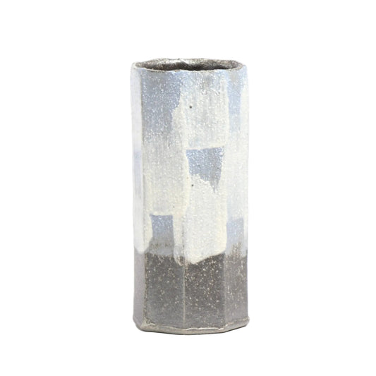 花入　白刷毛目ブルー / Φ8×H18.5cm