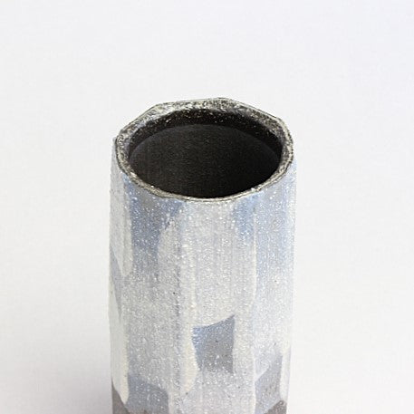 花入　白刷毛目ブルー / Φ8×H18.5cm
