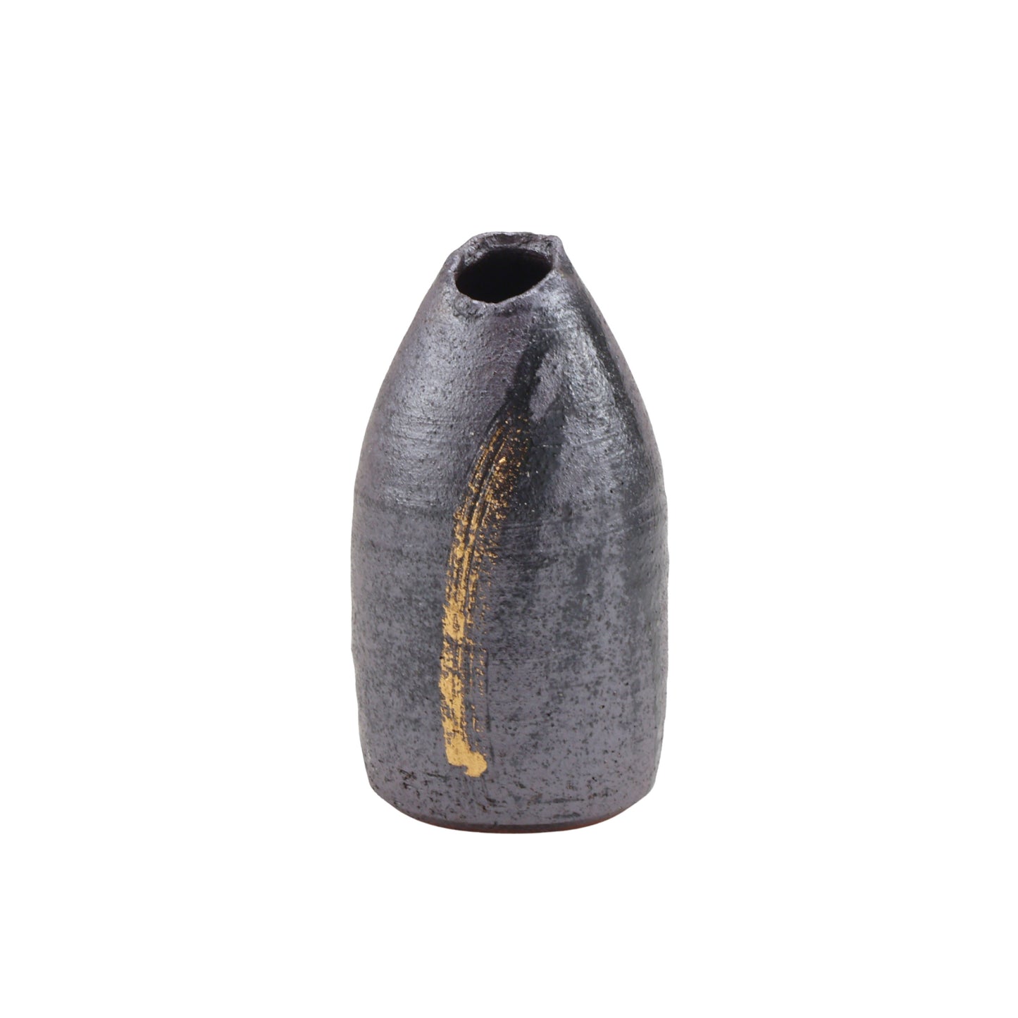 花入　黒金彩 / Φ7.5×H13.5cm