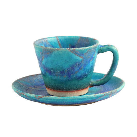 コーヒー碗皿　淡海 / Φ8.5×H6.5cm