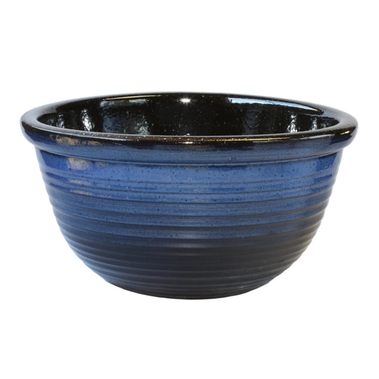 睡蓮鉢　13号青ぼかし / Φ38.5×H20cm